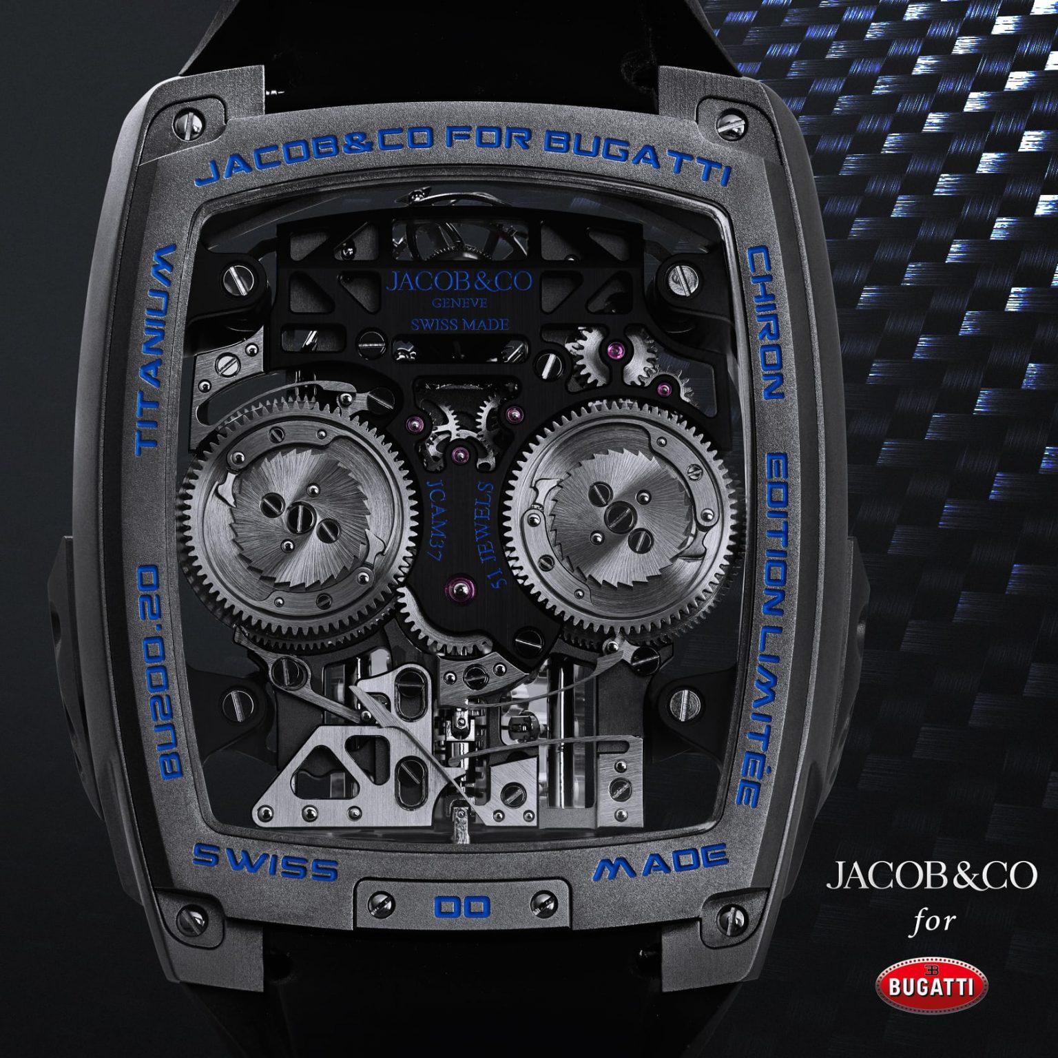 Jacob Co Unveil 280 000 Bugatti Chiron Tourbillon Watch