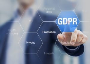 GDPR General Data Protection Regulation for European Union concept, security of personal information and identity on internet