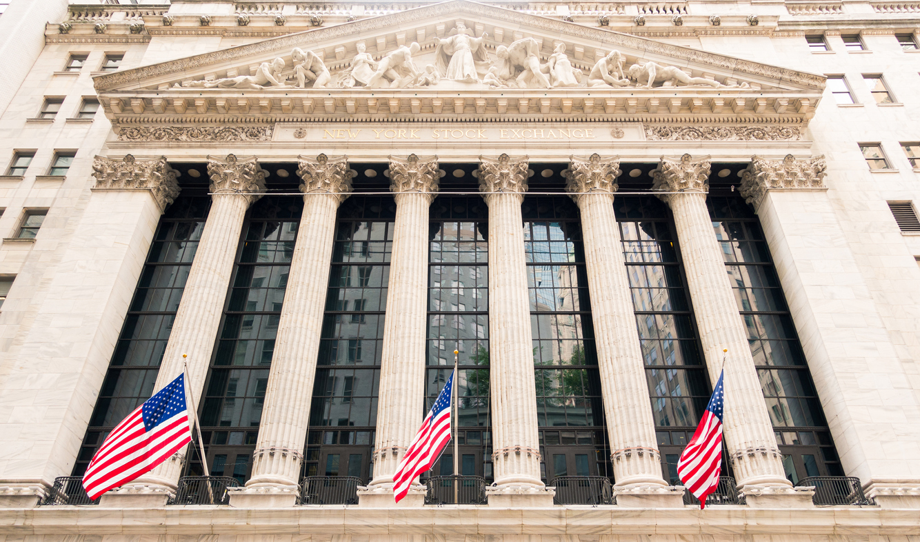 Front view of the New York Stock Exchange