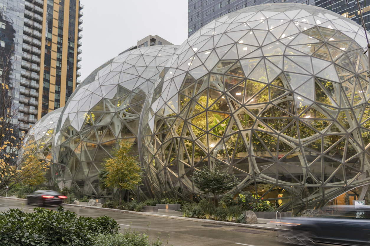 Glass spheres at Amazon's Seattle headquarters