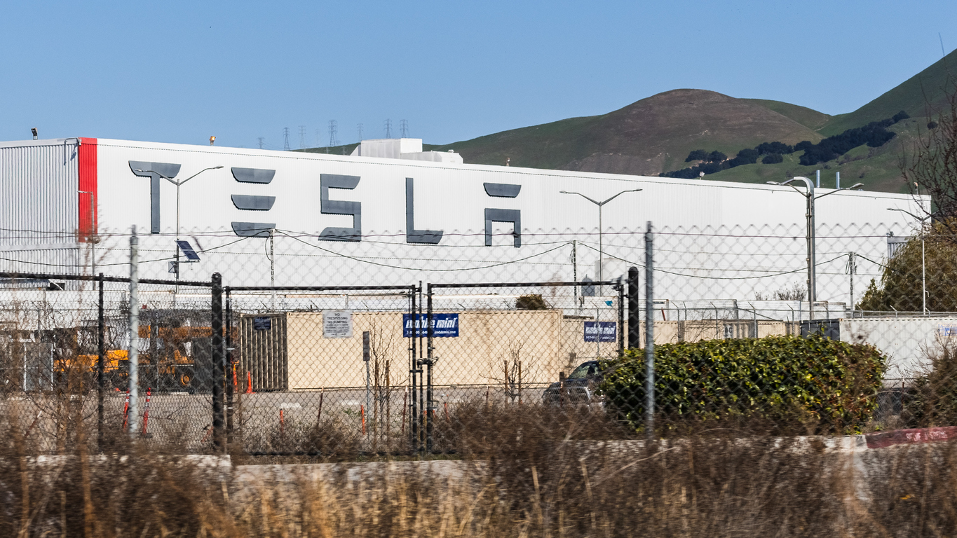 Tesla factory in East San Francisco bay area