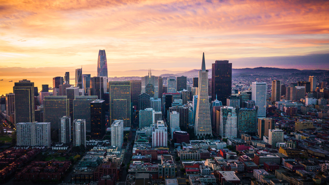 San Francisco skyline at sunrise