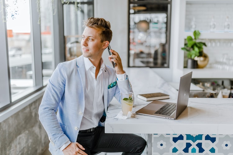 Young entrepreneur taking a phone call