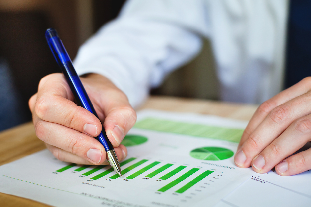 Man looking at green business strategies