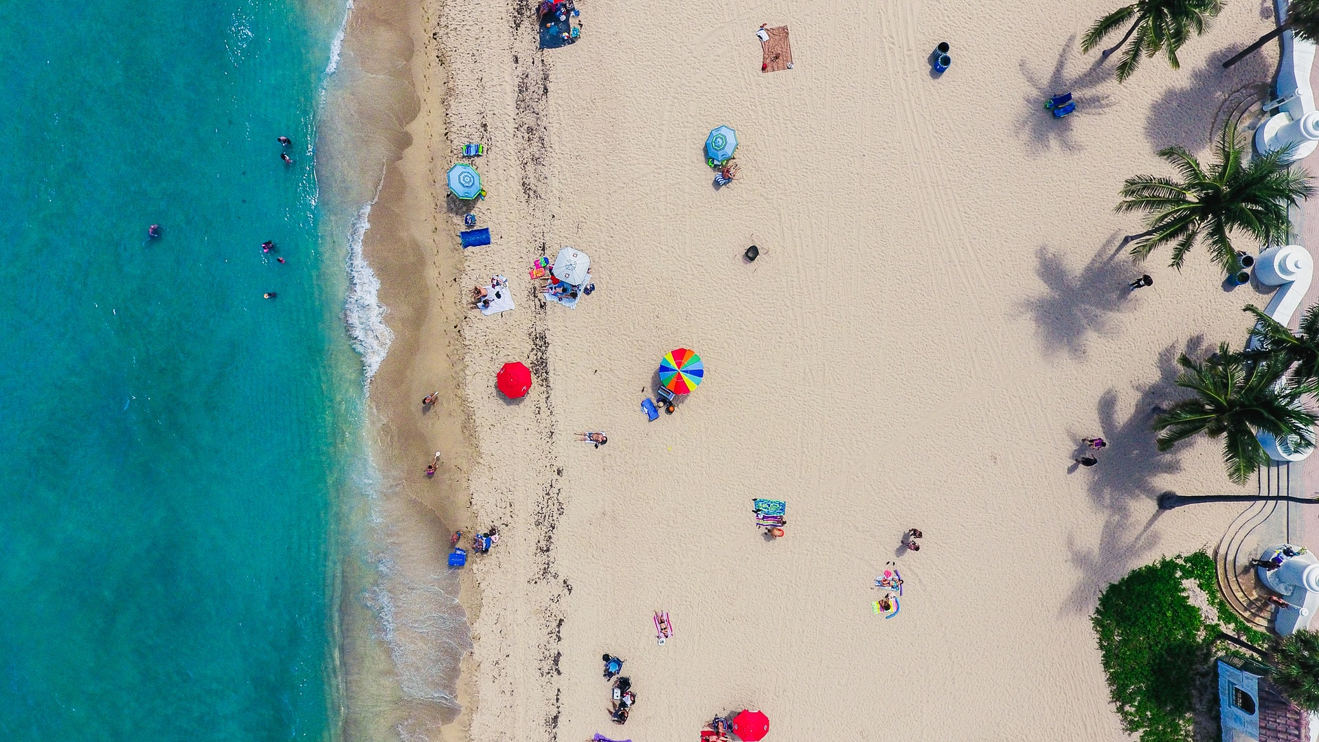 Bird view of beach; holiday concept