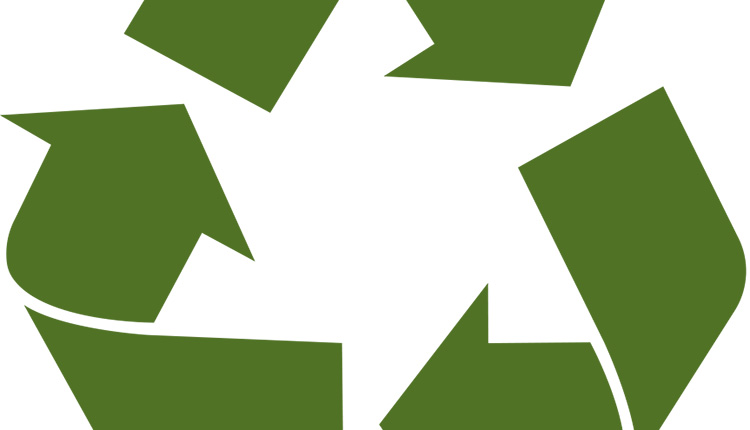 Green recycling symbol.