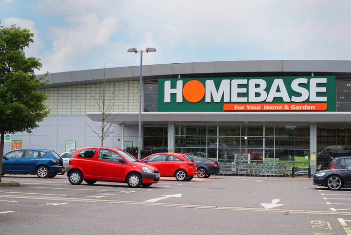 entrance and car park of the homebase diy home improvement