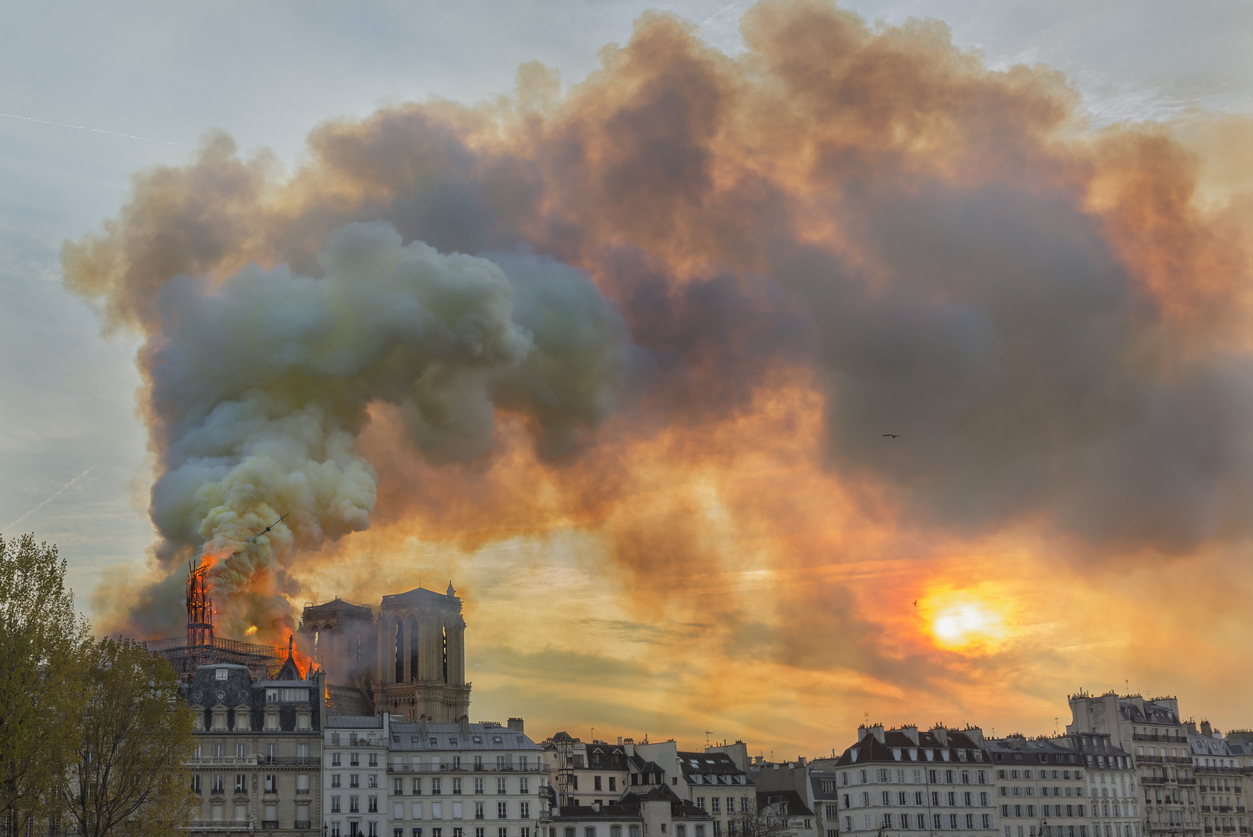 cathédrale notre dame on fire, monday april 15th 2019