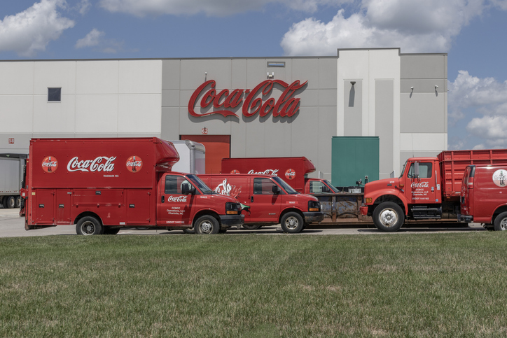 coca cola plant. coca cola manufactures coke, diet coke, sprite, dasani, and various coke coffee products.