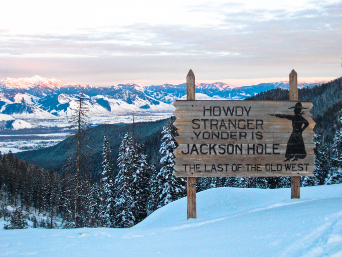 jackson hole sign winter