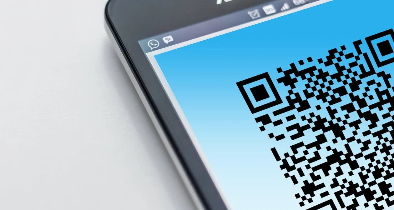 QR code on a mobile phone.